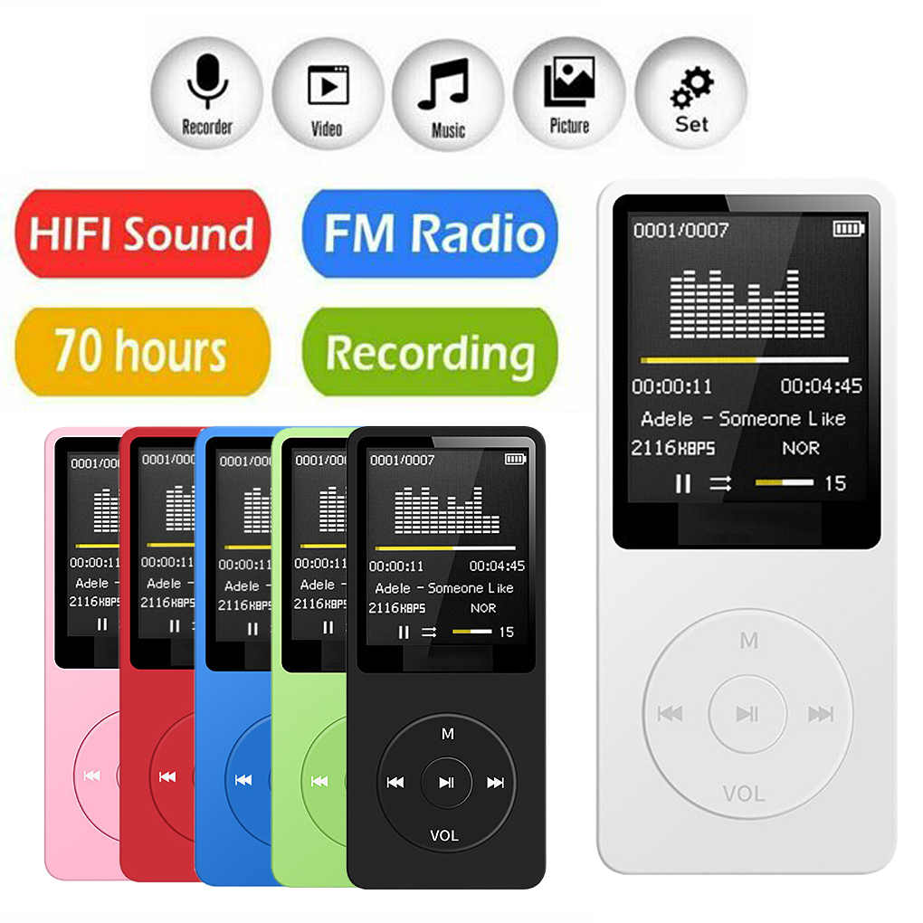 Audio Music Recorder - Portable MP3 Player Rechargeable Record Noise