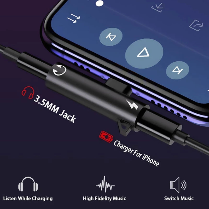 2 In1 Adapter Splitter For iPh - огляд і ціна Audio And Music Splitter