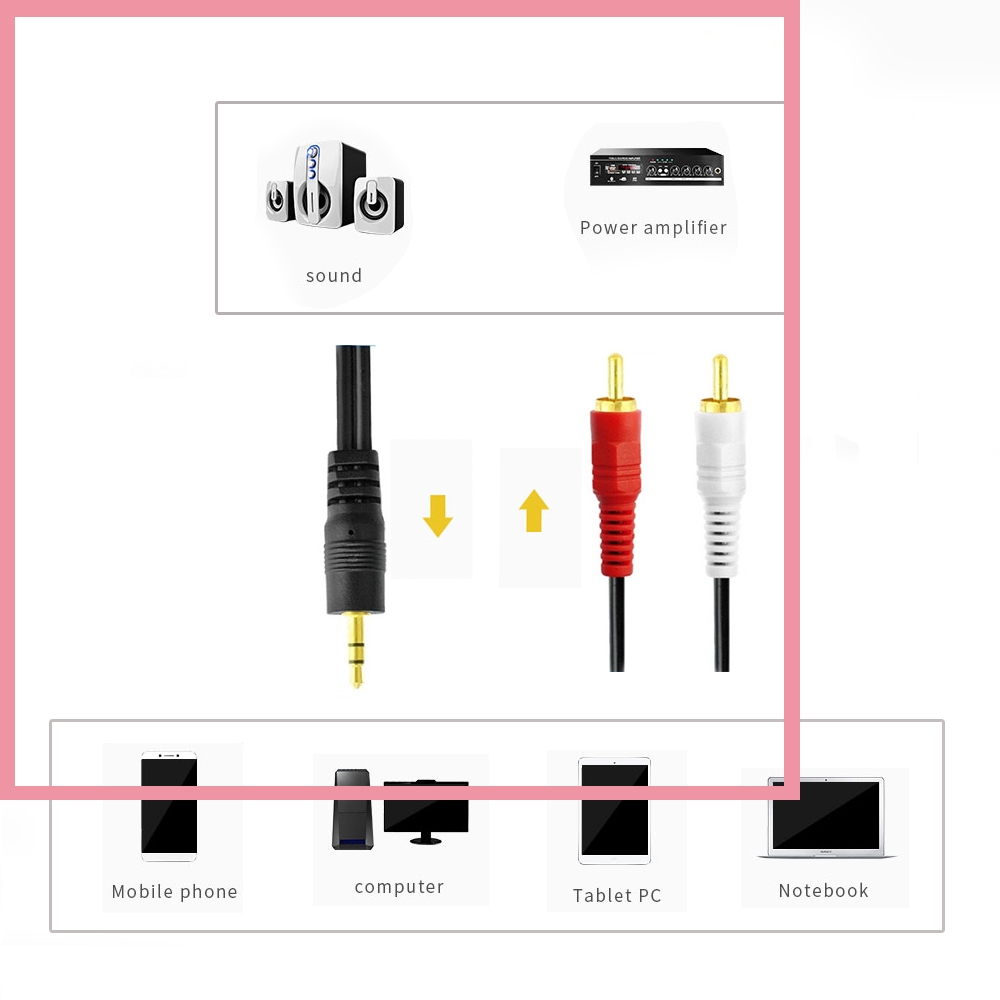 3.5mm Stereo Male Plug to 2 RC - огляд і ціна Audio And Music Splitter