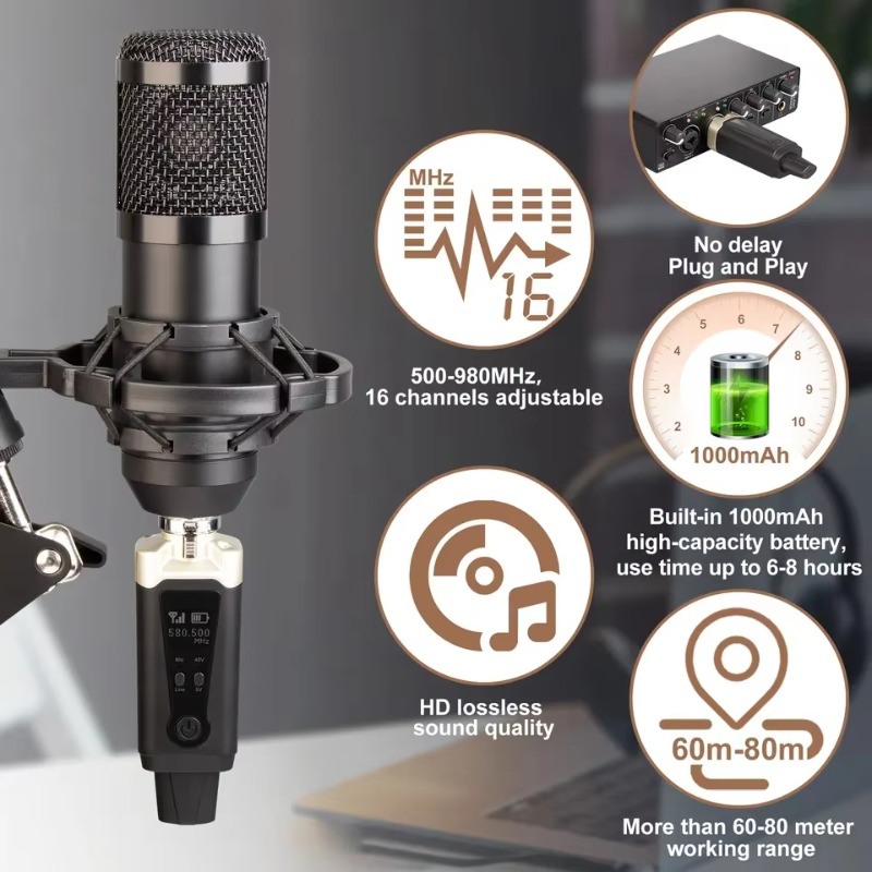 48V Phantom Power Wireless XLR - огляд і ціна Xlr Microphone Condenser