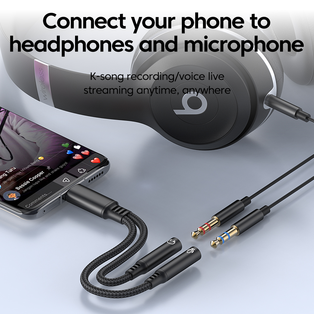 USB/Type C To Dual 3.5MM Jack  - огляд і ціна Audio And Music Splitter