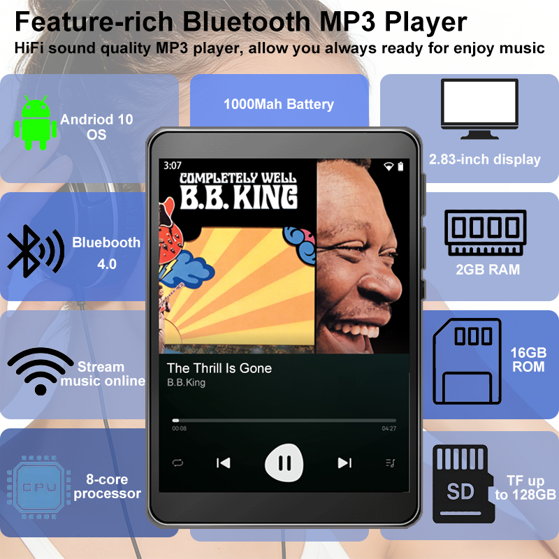 WiFi MP3 Player Andriod 10 Spo - огляд і ціна Audio Music Free Download